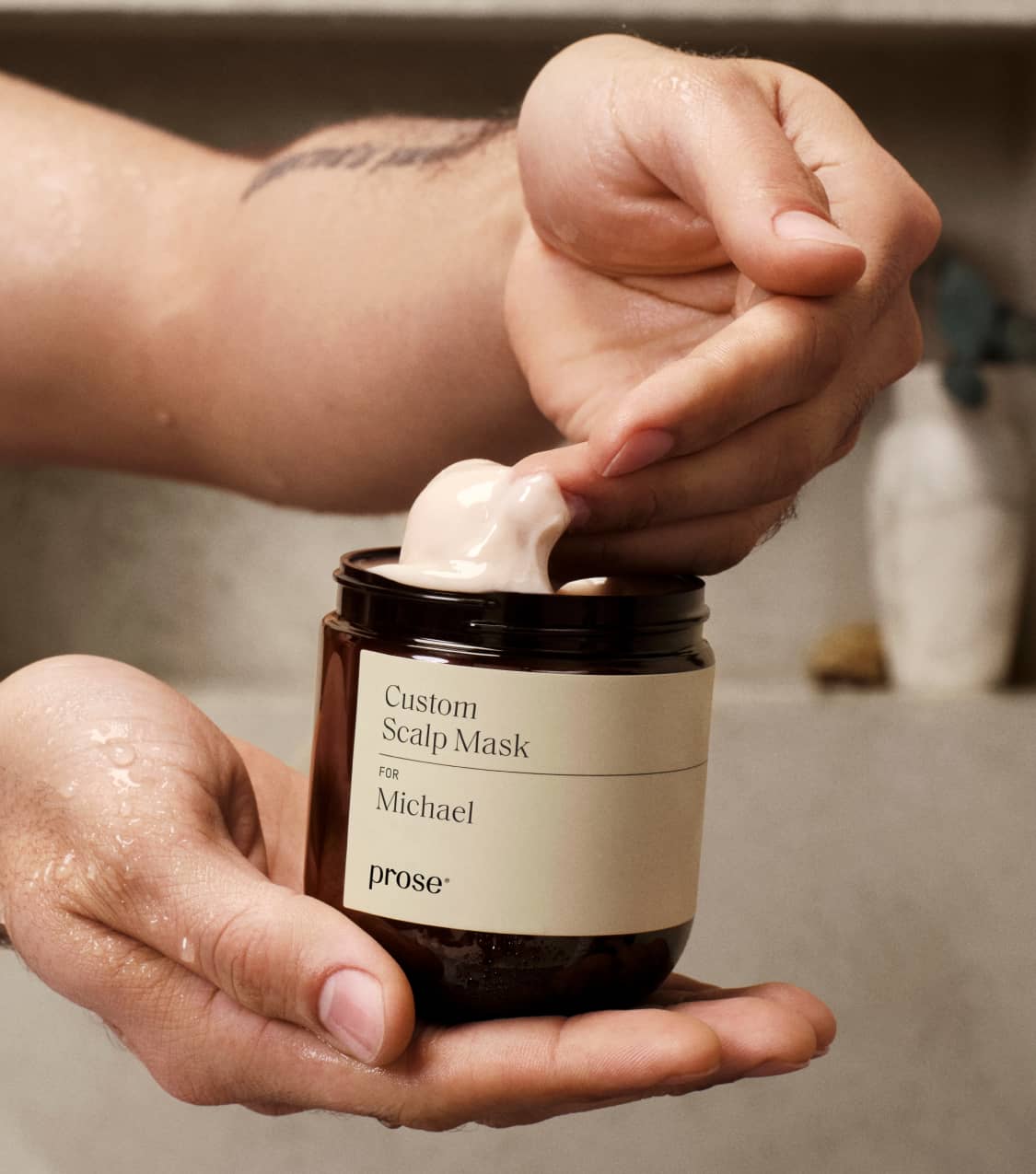 Prose custom scalp mask in use